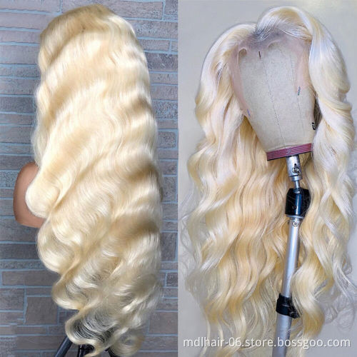 Wholesale Raw Virgin Cuticle Aligned Brazilian Blonde Lace Frontal Wig Human Hair 613 transparent Lace Front Wigs With Baby Hair